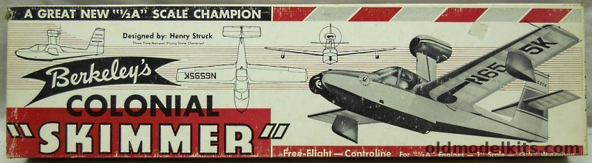 Berkeley 1/12 Colonial Skimmer Flying Boat Flying Model Airplane Kit, 4-11 plastic model kit